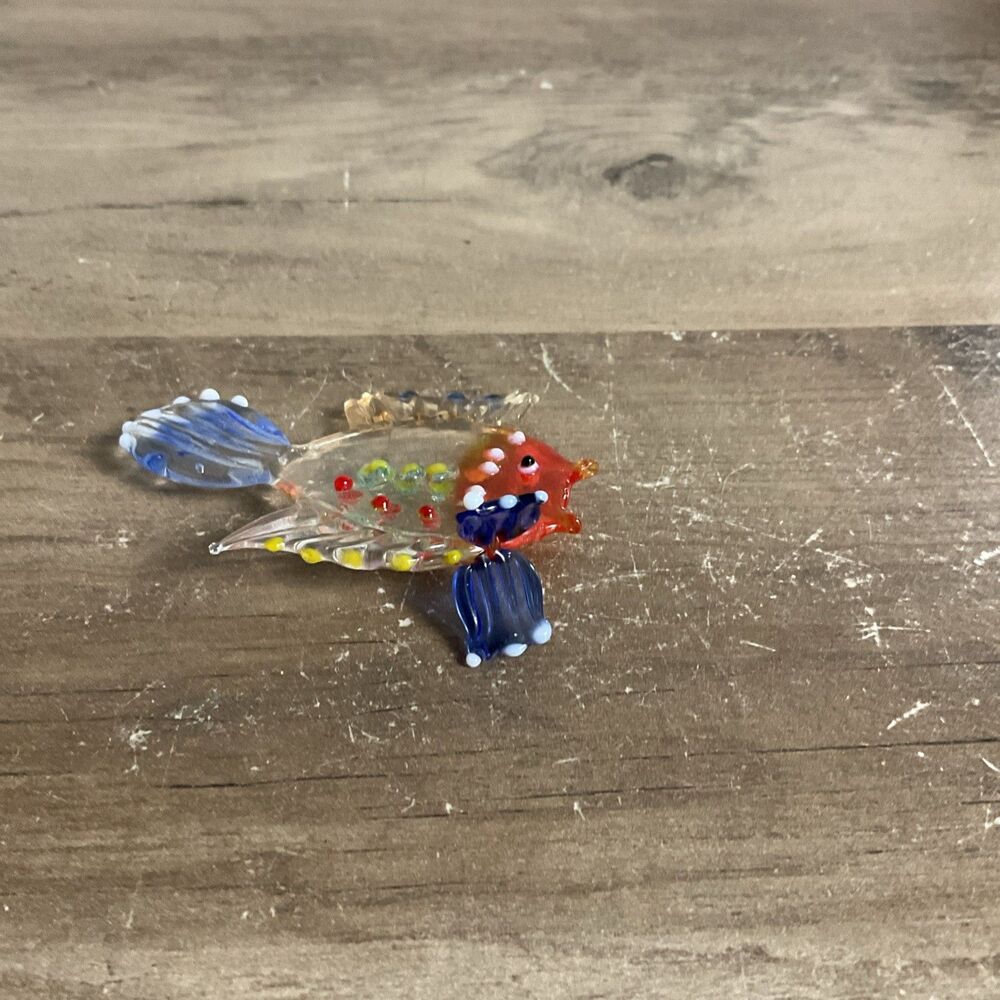 Fish Hand Blown Glass Miniature Figurines Crystal Sculpture - Picture 5 of 6
